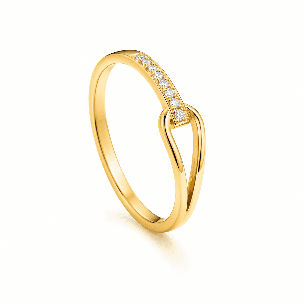 Elvarra Luma Curve Anti-Tarnish Crystal Ring