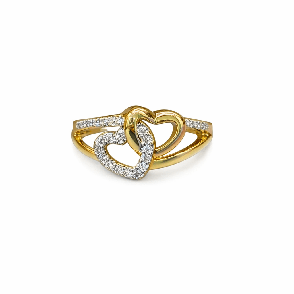 Heart Shaped Ring Design Gold Plated